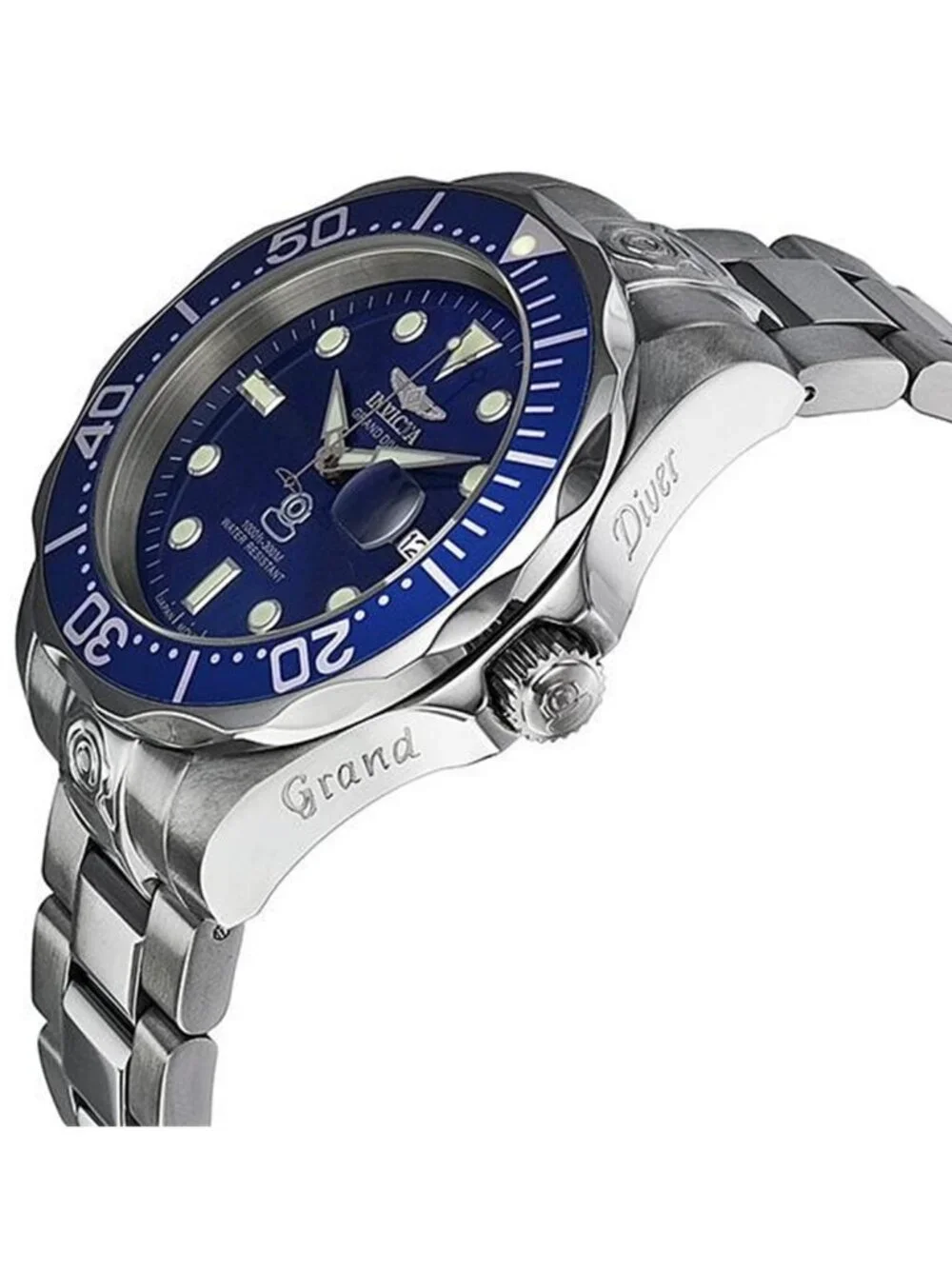 NWT Invicta Grand Diver Blue Dial Stainless Steel Men's Watch
